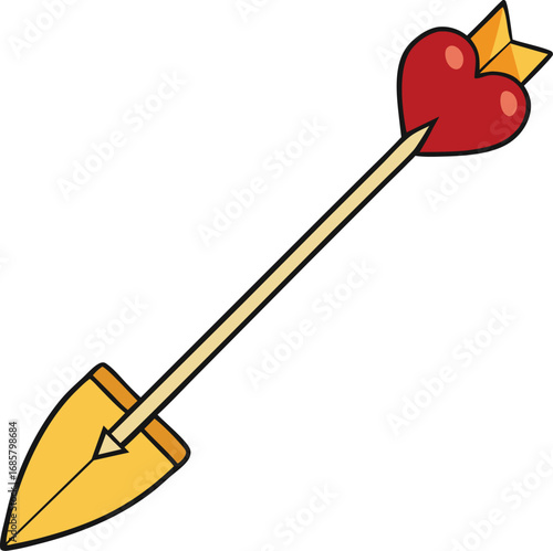 Cupid's Arrow with Red Heart love valentine