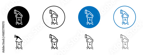 Slime icons set in black and blue colors on white background