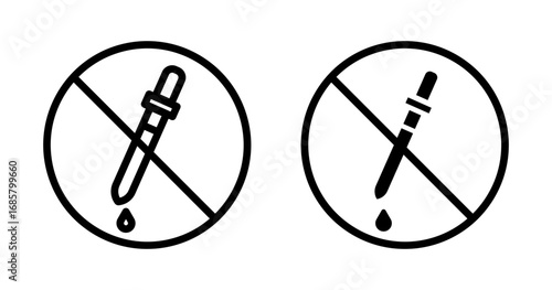 No artificial flavor icons set in black and blue colors on white background