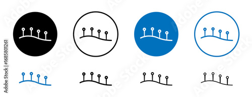 Acupuncture icons set in black and blue colors on white background