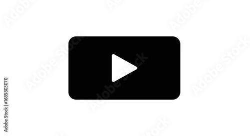 Minimalist play button icon for media apps and interfaces