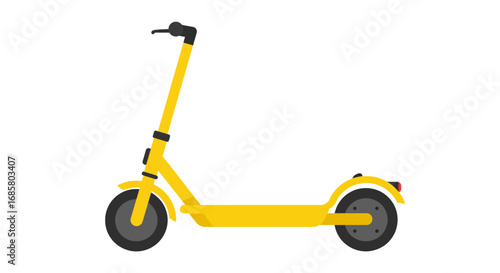 Yellow electric scooter on white background: modern urban transportation design