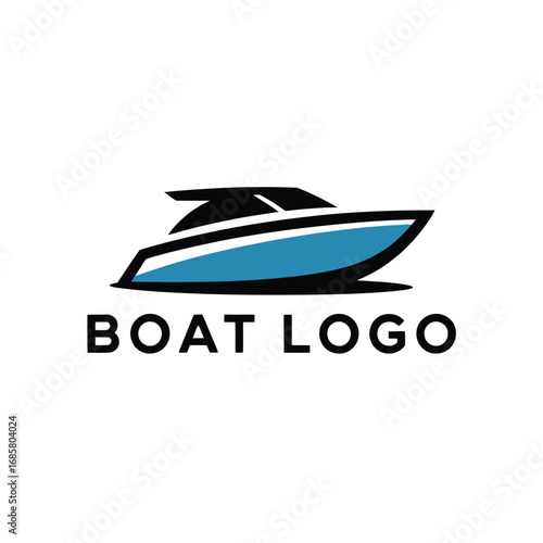 Simple Boat Logo Design Speedboat Icon yacht vector illustration graphic marine nautical watercraft transportation