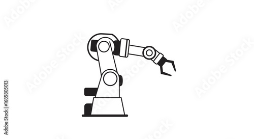 Robotic arm silhouette for industrial automation and technology design concepts