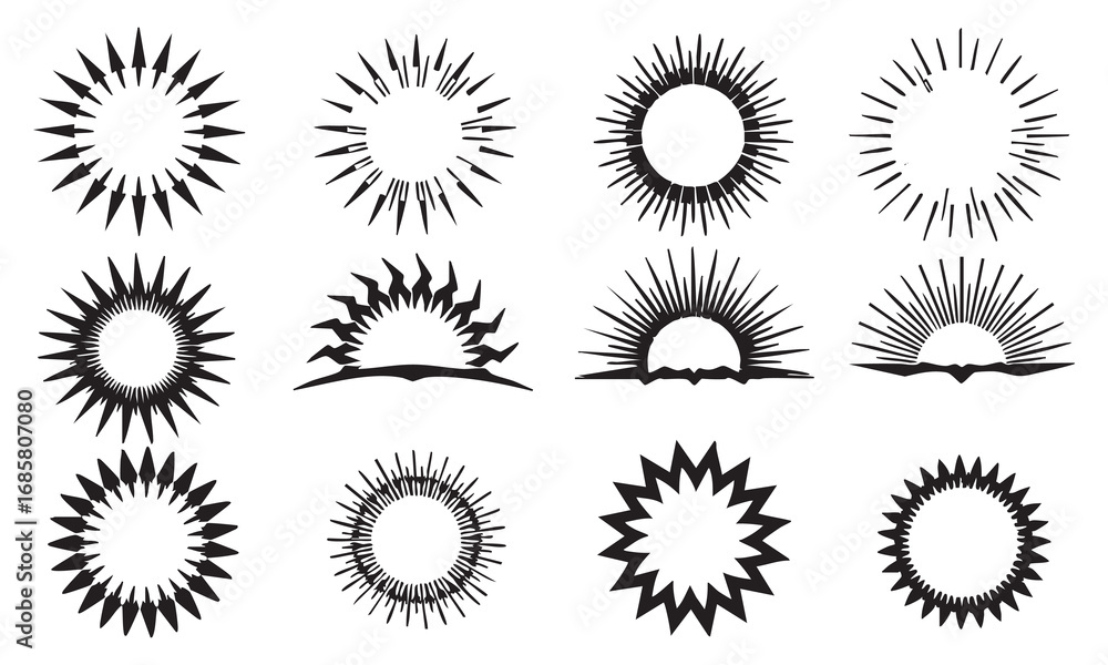 Fototapeta premium Sunburst Vector Shapes
