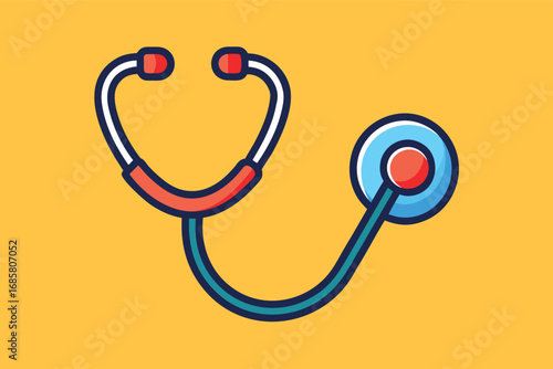 Stethoscope on a bright background for medical and health illustration