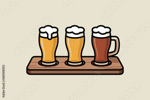 Beer flight craft beer brewery tasting sampler alcohol beverage drink pub bar foam