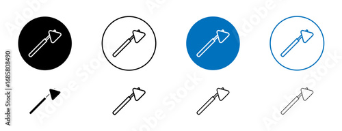 reflex hammer icons set in black and blue colors on white background