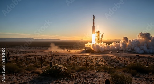 Rocket Launch at Sunrise