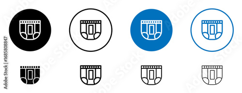 diaper icons set in black and blue colors on white background