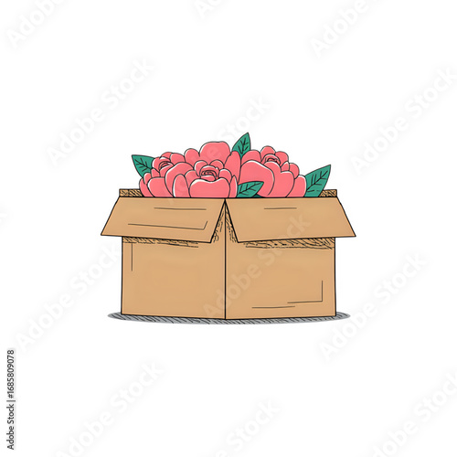 Unexpected Blooms: A Box of Pink Peonies