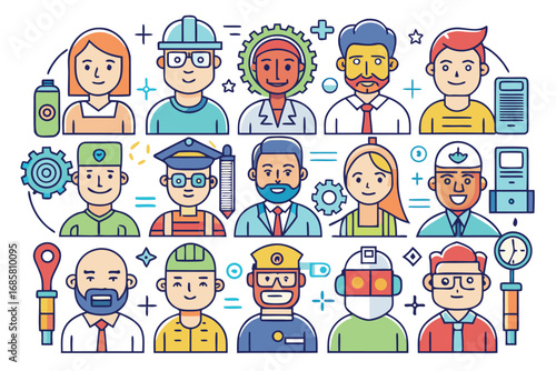 Diversity of professionals showcasing their skills and expertise in various industries
