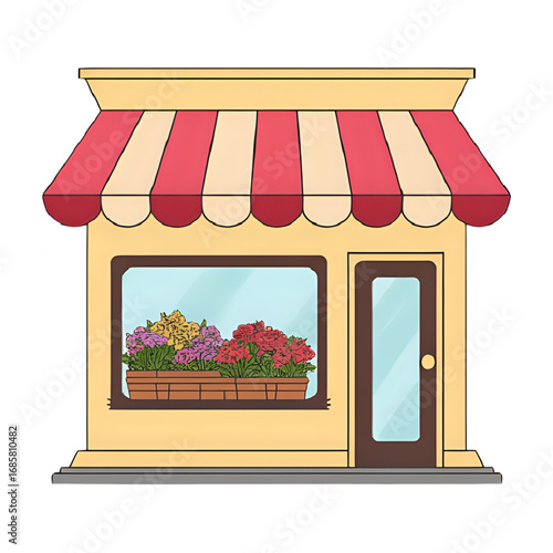 Charming Flower Shop Illustration: Perfect for Business Branding