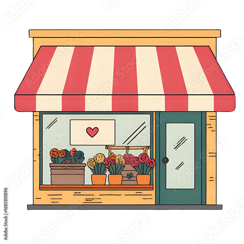 Charming Flower Shop Illustration: Perfect for Branding & Marketing