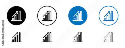 Improve icons set in black and blue colors on white background