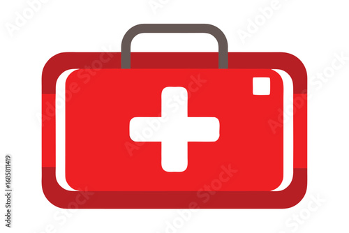 First aid kit ready for emergency situations in healthcare settings