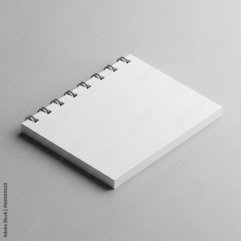 Blank white spiral notebook open to a clean page isolated on white background Blank white spiral notebook open to a clean page isolated on white background