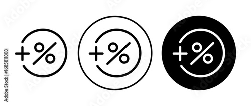 Discount bonus icons set in black and blue colors on white background