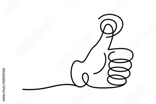 Continuous One-Line Vector Drawing of a Hand with a Thumbs Up Gesture. Editable Stroke.