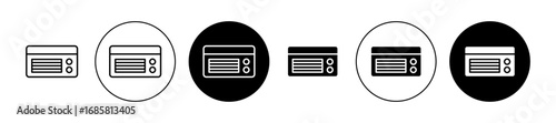 Conditioner heater icons set in black and blue colors on white background