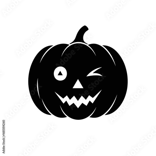 Vector art of winking halloween pumpkin silhouette is a fun and spooky decoration for your halloween party or event