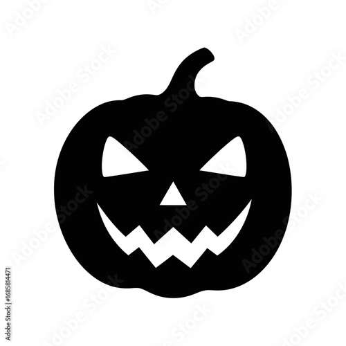 Vector art of spooky halloween pumpkin jack o lantern with scary face for holiday decoration and creepy celebration