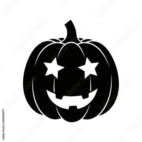 Vector art of smiling pumpkin with star eyes is a fun and spooky halloween decoration for your home or office party