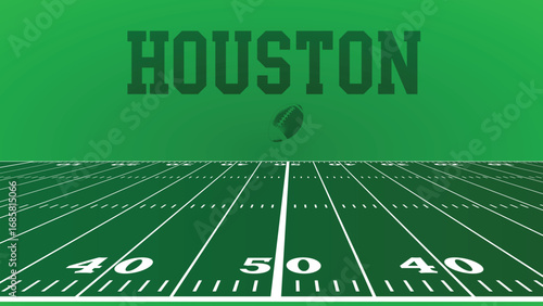 Houston Drawings Of City Names, American Football green field, Vector Illustration Abstract Editable image, Social Media and web Post