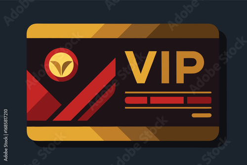 Exclusive VIP card showcasing design elements in vibrant red and gold
