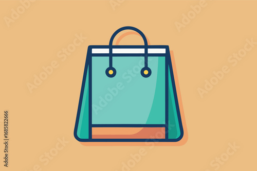 Stylish shopping bag design in vibrant colors on a simple background