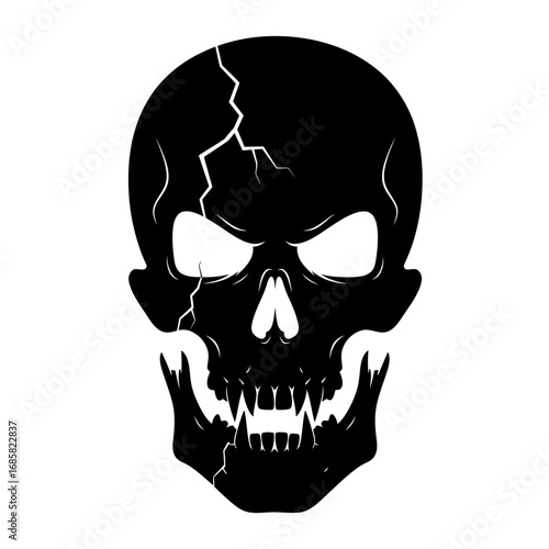 Illustration of a skull, a symbol of death, horror, and the macabre
