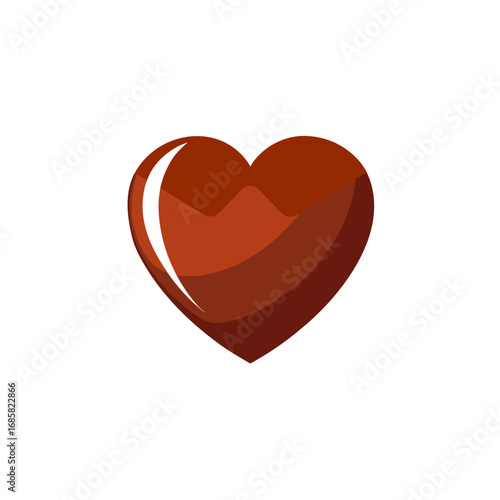 Chocolate Heart Candy Icon for Valentine’s Day, Romance, and Sweet Gift Design