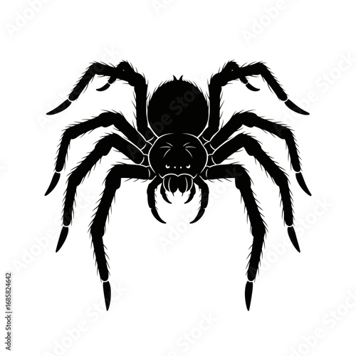 Spooky Crawling Spiders Silhouette Vector Illustration