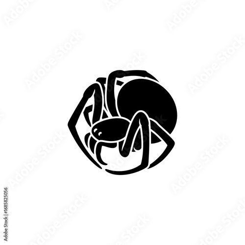 Spooky Webbed Spiders Silhouette Vector Illustration
