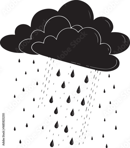 Rain Cloud Vector Silhouette