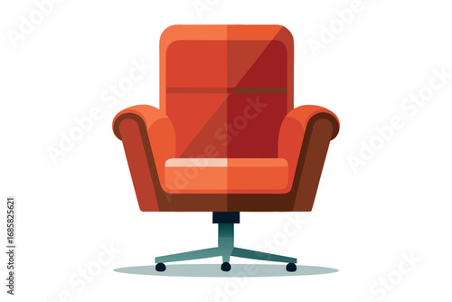 Comfortable red armchair with a modern design suitable for home or office settings