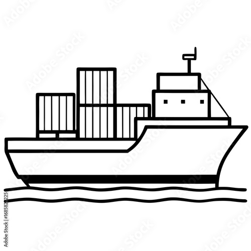 ship in the sea vector illustration