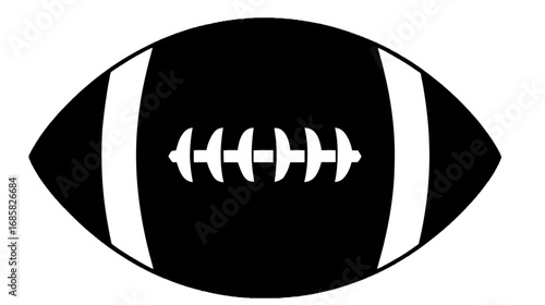 Simple black and white American football silhouette icon.