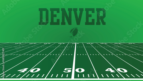 Denver Drawings Of City Names, American Football green field, Vector Illustration Abstract Editable image, Social Media and web Post