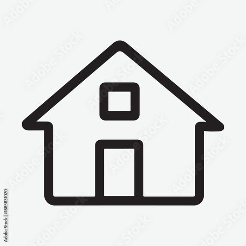 House Simple Black Design Decoration, House Graphic Isolated Silhouette Flat Black Vector Design