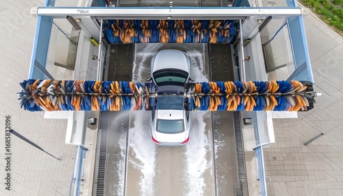 Automated car wash from above