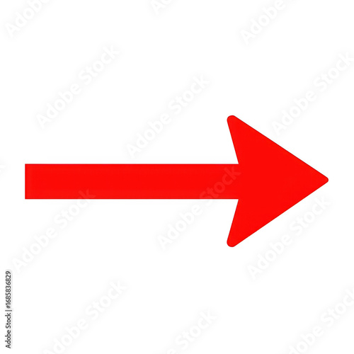 Bright red arrow pointing rightward on a solid black canvas