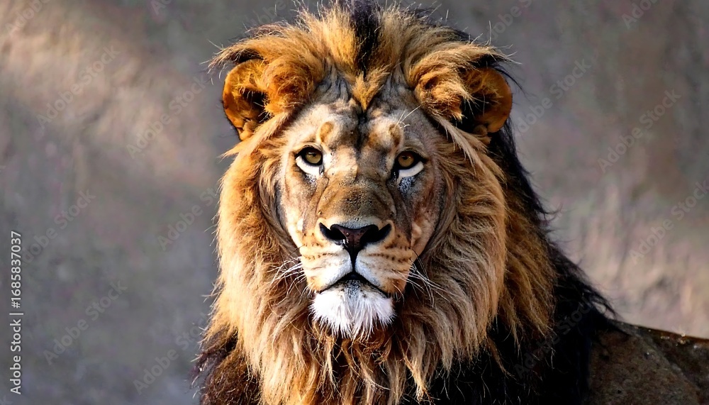 Fototapeta premium Majestic Lion Portrait Close-Up