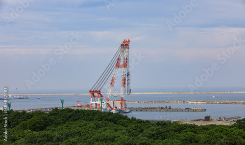 Hitachi Ibaraki port shipping terminal. Operate with ocean liner.