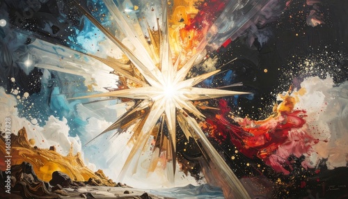 Radiant starburst painting