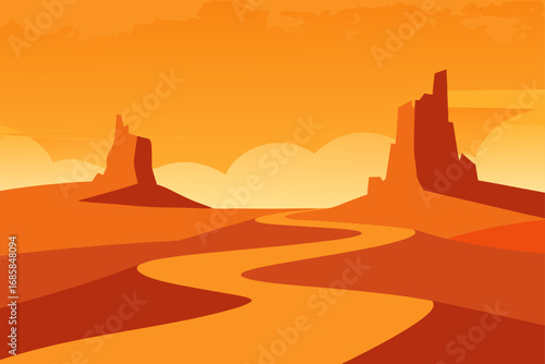 Monument Valley's sandstone formations glow in the fiery Arizona sunset, a breathtaking desert landscape view