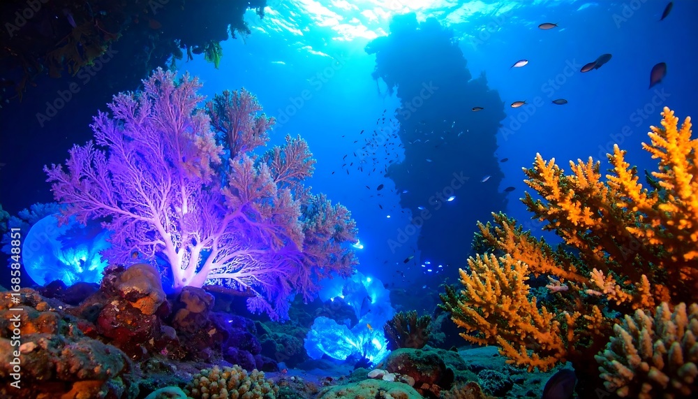 Fototapeta premium Vibrant coral reef underwater scene