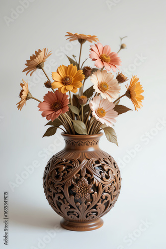 Wallpaper Mural Elegant floral arrangement with colorful flowers in decorative vase showcasing natural beauty, artistic design, and vibrant spring garden-inspired decor Torontodigital.ca