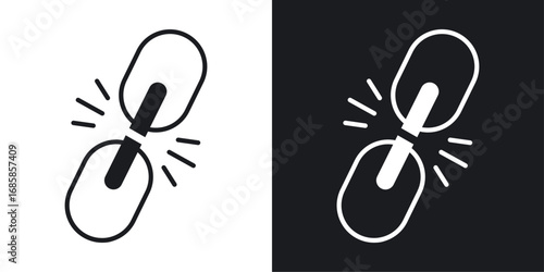 Weakness icons vectors in solid black and white style
