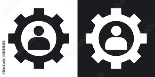 Soft skills icons vectors in solid black and white style